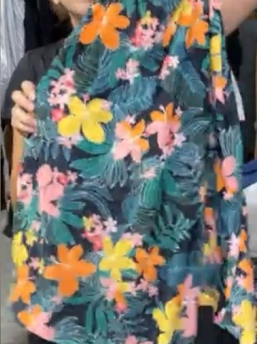Old Navy Floral Tropical one-piece halter swimsuit